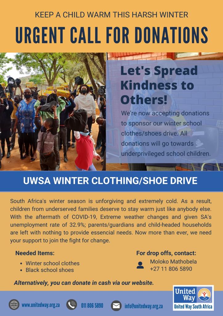 UWSA Winter clothing and shoe drive